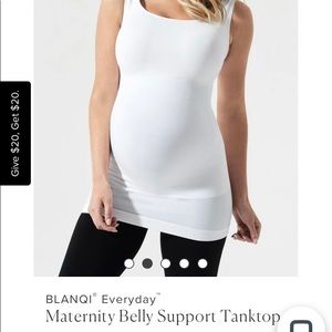 Belly support tank top. Cream/tan